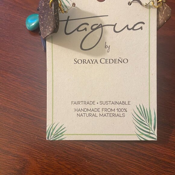 Tagua Earrings Yellow - Picture 3 of 4
